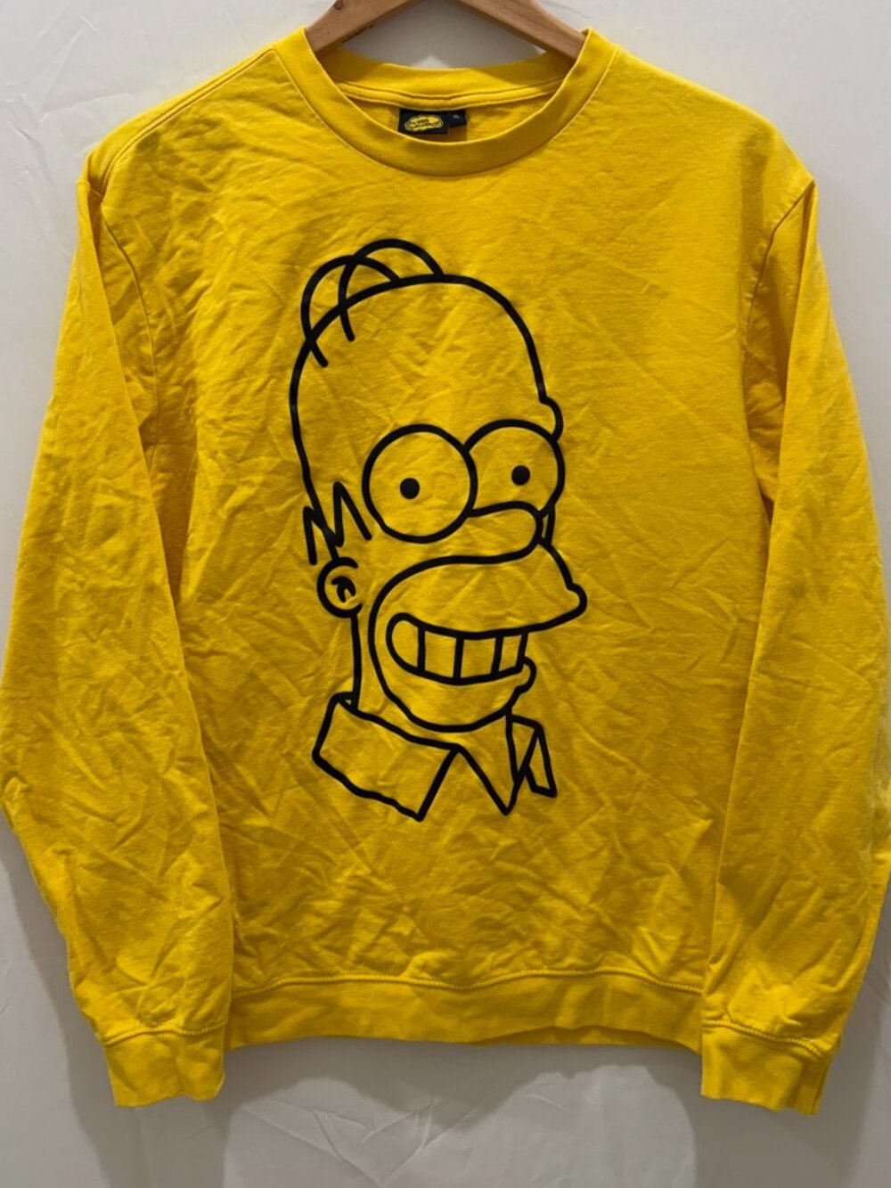 The Simpsons Homer Face Crewneck Sweatshirt XL Yellow Matt Groening Cotton